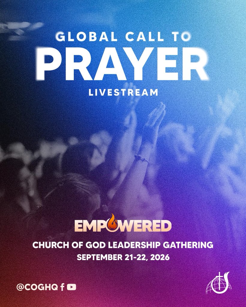 COGHQ's tweet photo. Join the Church of God around the world for a Global Call to Prayer Livestream on Monday, September 21 at 7 pm Eastern.

Watch live on @coghq YouTube and Facebook.

#WePray https://t.co/kbeppUbRKu
