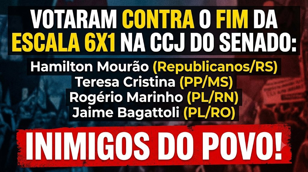 Aivaleiff's tweet photo. Guardem esses nomes que traíram o povo .
Divulguem esses canalhas 

FIM DA ESCALA 6X1 JÁ
VOTA ALCOLUMBRE 

👉Lembrem dos partidos também

PL 22 . PP 11 . PR 10 não votem nesses partidos INIMIGOS DO POVO https://t.co/ymguYHrekv