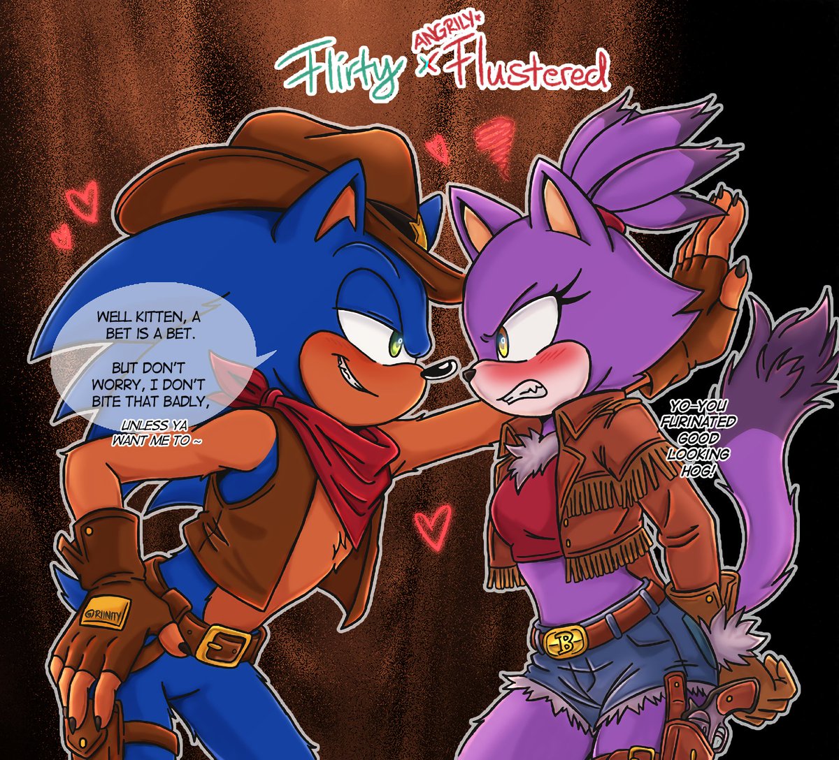 riinity's tweet photo. Flirty x Angrily Flustered
🌵 ✨💙💜✨ 🌵
#sonicthehedgehog #BlazeTheCat #sonaze #digitalcoloring #SonazeAU #sonazewesternAU #sonicxblaze #ilikethemsoftlikeblazesfur #rinissketchingforfun #DontREUPLOADMyArtPlz https://t.co/XzUgqvU5ch