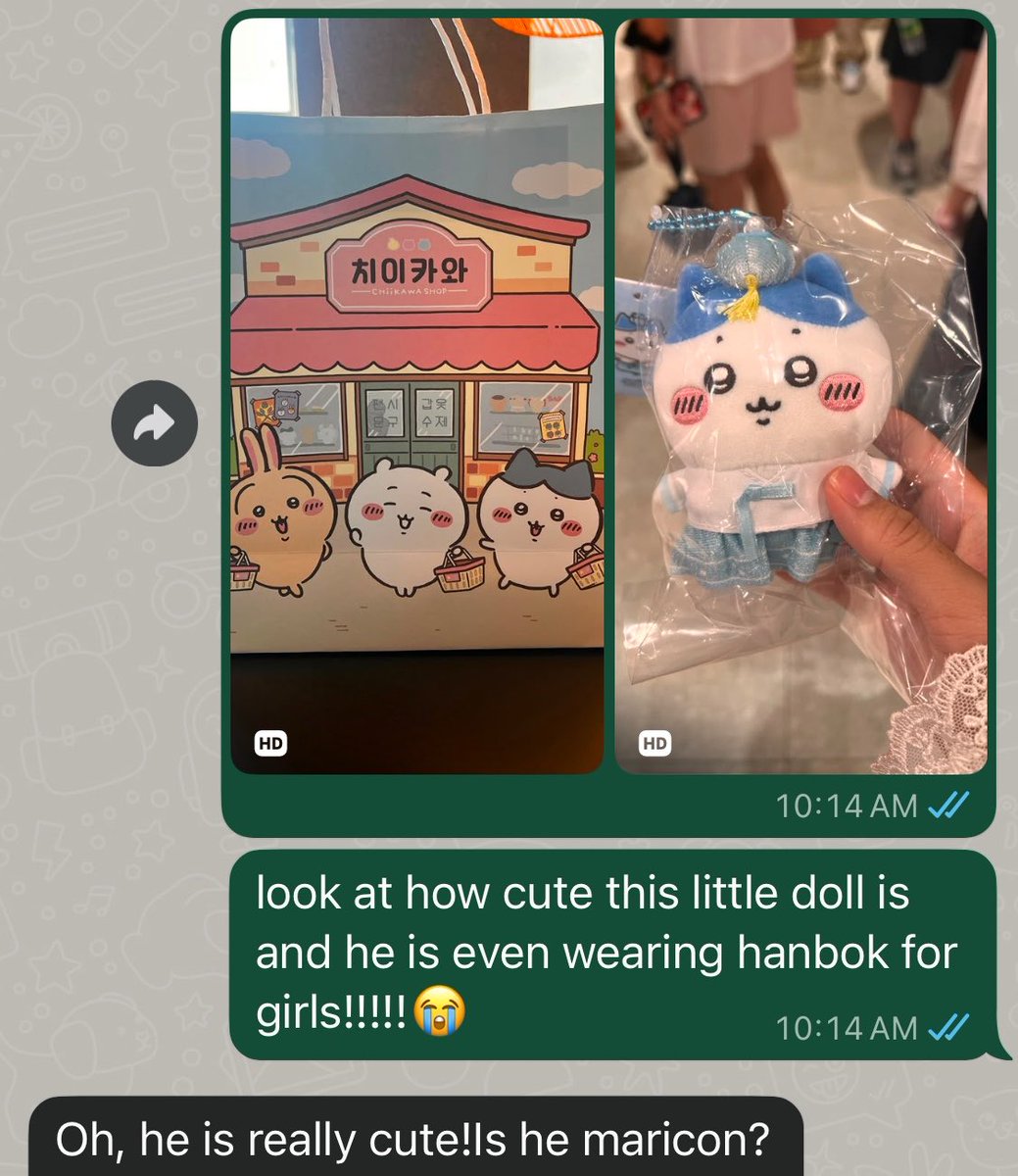 meikamikoto's tweet photo. still thinking about how i showed my elderly korean mother hanbok hachiware and this is all she had to say about them....❤️ https://t.co/ito0g4ssMB