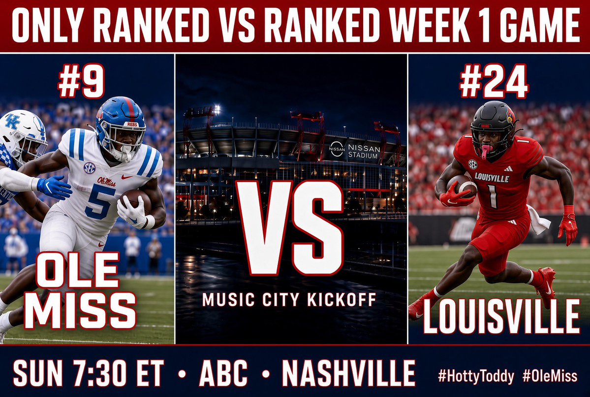 RebsRising's tweet photo. Lacy or Brown - Same field Sunday. Nashville. ABC.

Lacy: 306 carries • 1,567 yds (3rd) • 24 TD (2nd) • 5.1 YPC • 104.5/game

Brown: 101 carries • 884 yds • 8.8 YPC (1st) • 7 TD • 98.2/game

Who WINS the Backfield?
#HottyToddy #OleMiss https://t.co/PIie7yPz8E