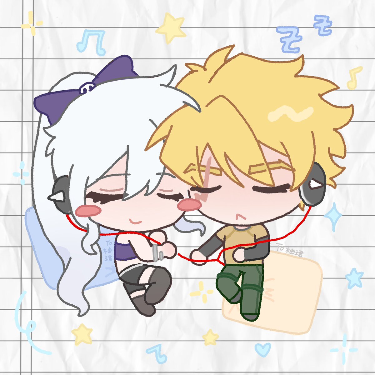 YOUJUN_zzz's tweet photo. This headphone wire is our red‑string‑of‑fate🥰
#FairyTail #miraxus https://t.co/nuOsB6u5vi