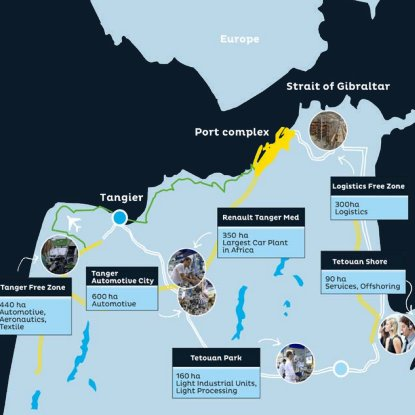 MoroccoIntel's tweet photo. 🇲🇦🇯🇵| Pour l’Organisation japonaise du commerce, le port de Tanger Med 🇲🇦 est l’un des principaux bénéficiaires mondiaux de la reconfiguration des flux maritimes entre l’Asie, l’Europe et l’Afrique.

Tanger Med 🇲🇦 est le plus grand port d'Afrique et de Méditerrannée avec 11.1 millions de conteneurs EVP (+8%) traités en 2025.

Classé 17e à l'échelle mondiale, il traite déjà plus de volume que les 2 principaux ports espagnols 🇪🇸 réunis, celui de Valence (5.6 mn) et d'Algeciras (4.7 mn), dépasse pour la première fois le port de Los Angeles 🇺🇸 (10.2m) et talonne enfin les grands : les ports de Hong Kong 🇭🇰 (12.9m) et d'Anvers 🇧🇪 (13.8m).