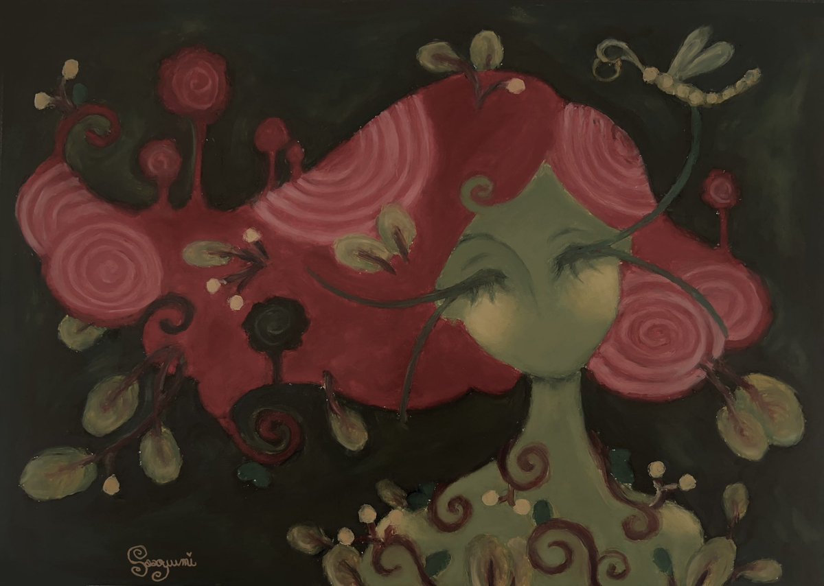 saaoyumi's tweet photo. Je vous presente mon dessin au pastel gras de Poison Ivy 🌱 https://t.co/7YleLbzA8G