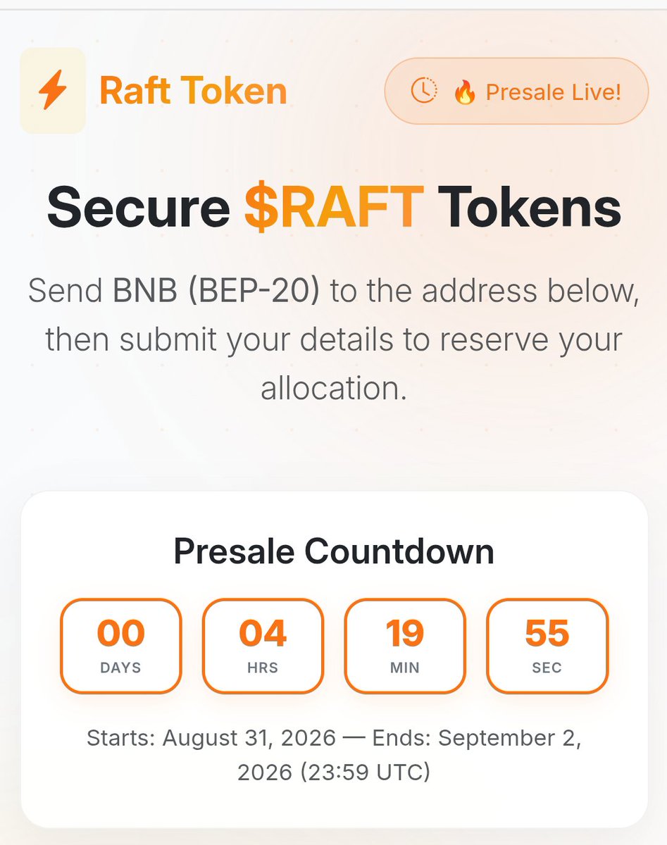 RotimiOfRaftech's tweet photo. Just 4hrs to the end of $RAFT Presale &amp; in-app Purchase!

Congratulations in advance to all participants... 

Community requested for Presale and we answered... https://t.co/V1ctvnqOAu