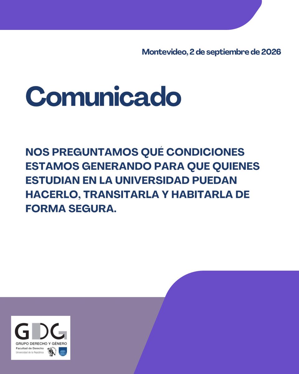 derechoygenero's tweet photo. COMUNICADO DEL GRUPO DERECHO Y GÉNERO ANTE LOS HECHOS ACONTENCIDOS EL 1 DE SEPTIEMBRE EN LA FACULTAD DE MEDICINA. https://t.co/aGYW4DWxFu