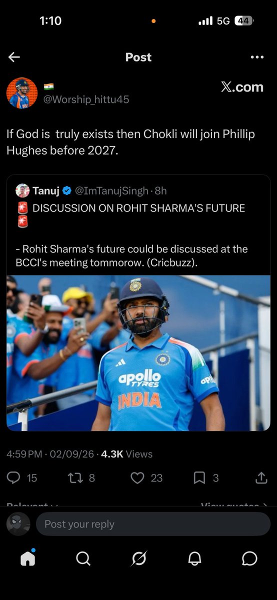 itznikhil_18's tweet photo. This is not rivalry—it is hate speech, abuse, and illegal threats against children. Immediate strict action must be taken against these accounts under cyber laws @NCWIndia @Cyberdost 
@ImRo45 @imVkohli  take sone action together for toxic fans 
#RohitSharma https://t.co/vmn6svi6Yz