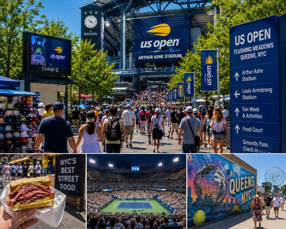 Expedition_US's tweet photo. 🎾✨ Dive into the vibrant chaos of the US Open in Queens this September! It's not just tennis; it's a feast of culture, street food, and electric energy! Experience NYC like never before—grab your ticket to this unforgettable party! 🎉🌍 #USOpen #TravelQueens https://t.co/L7ldXWb1cr