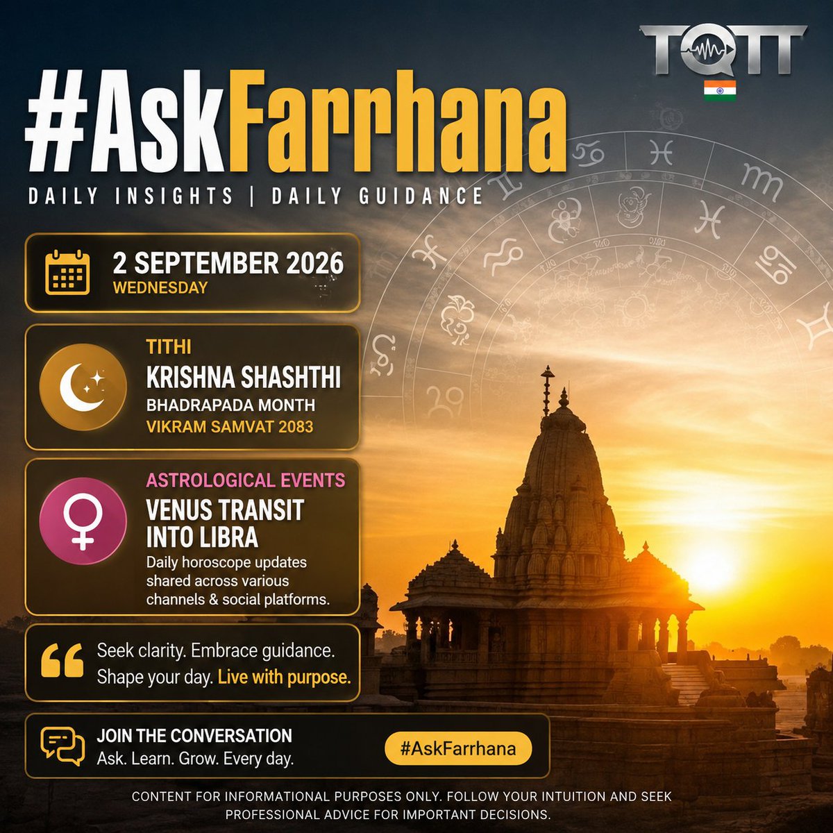 tott_ind_offl's tweet photo. #AskFarhana #DailyInsights #DailyGuidance #Astrology #Horoscope #VedicAstrology #IndianAstrology #Spirituality #Tithi #VenusTransit #AstrologyNews #TOTT https://t.co/eRj4fNsxzA
