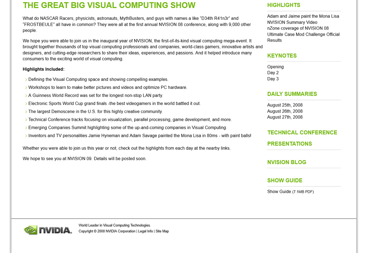 0xFrontman's tweet photo. Just found out Nvidia went as far as to name an event $nvision back in 2008. 
They were obsessed with the name they couldn't get.

Fun fact: they had "fly me to the moon" playing there.

Cashcat of nvidia

https://t.co/ROHVxnqgnk https://t.co/dcGuH87KJv