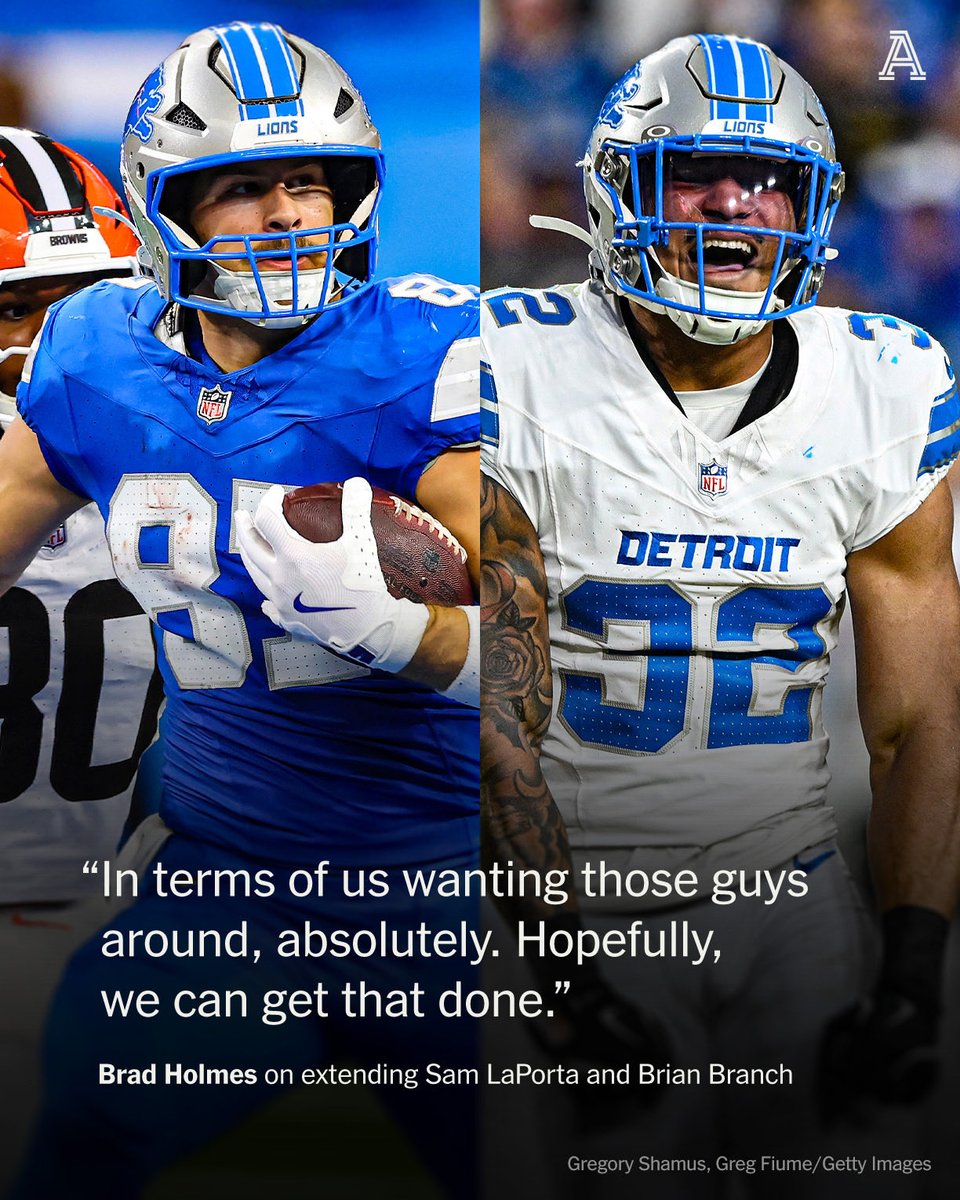 Colton Pouncy: Lions GM Brad Holmes on extending TE Sam LaPorta and S Brian Branch