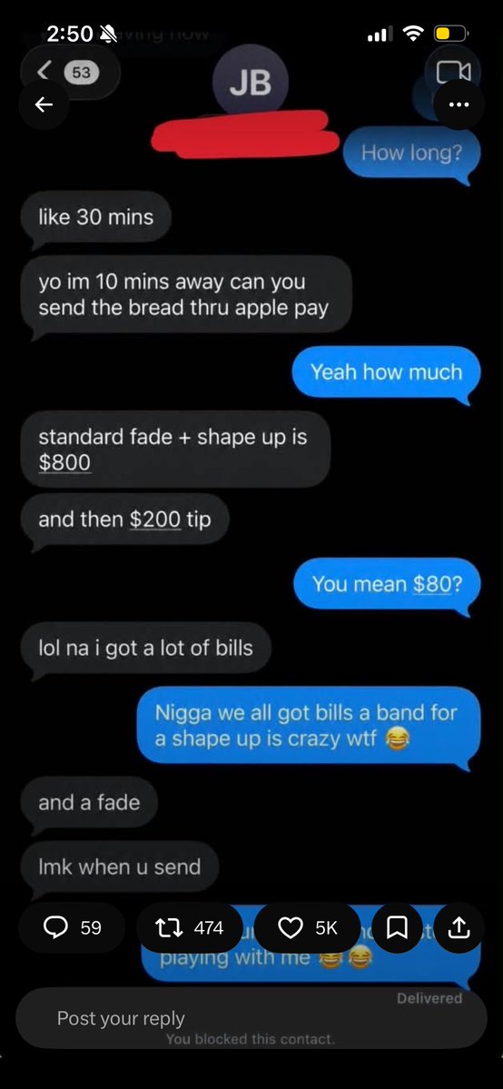SoloT_ChaseTB's tweet photo. These IG barbers tweaking $800 plus $200 😭 https://t.co/dZNQMv1sGx