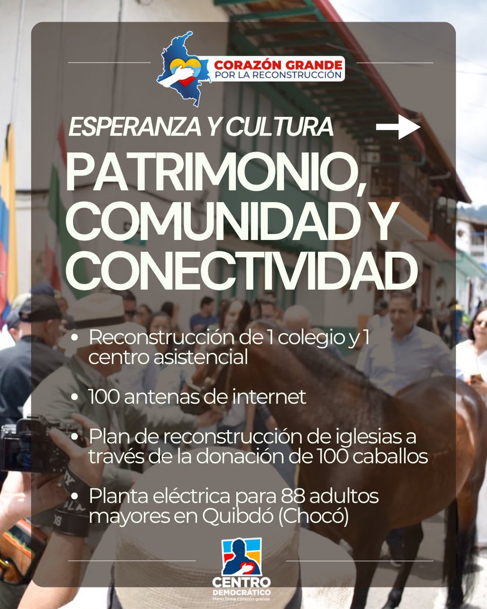CeDemocratico's tweet photo. ❤️ Corazón Grande por la Reconstrucción: Estas son algunas de las más de 30 iniciativas que hemos ideado para ayudar, reconstruir y reactivar las regiones afectadas por el terremoto.

🇨🇴 Con gestión, solidaridad y trabajo en equipo, la Bancada Regional del Centro Democrático sigue presente donde más se necesita. 💪🏗️🤝