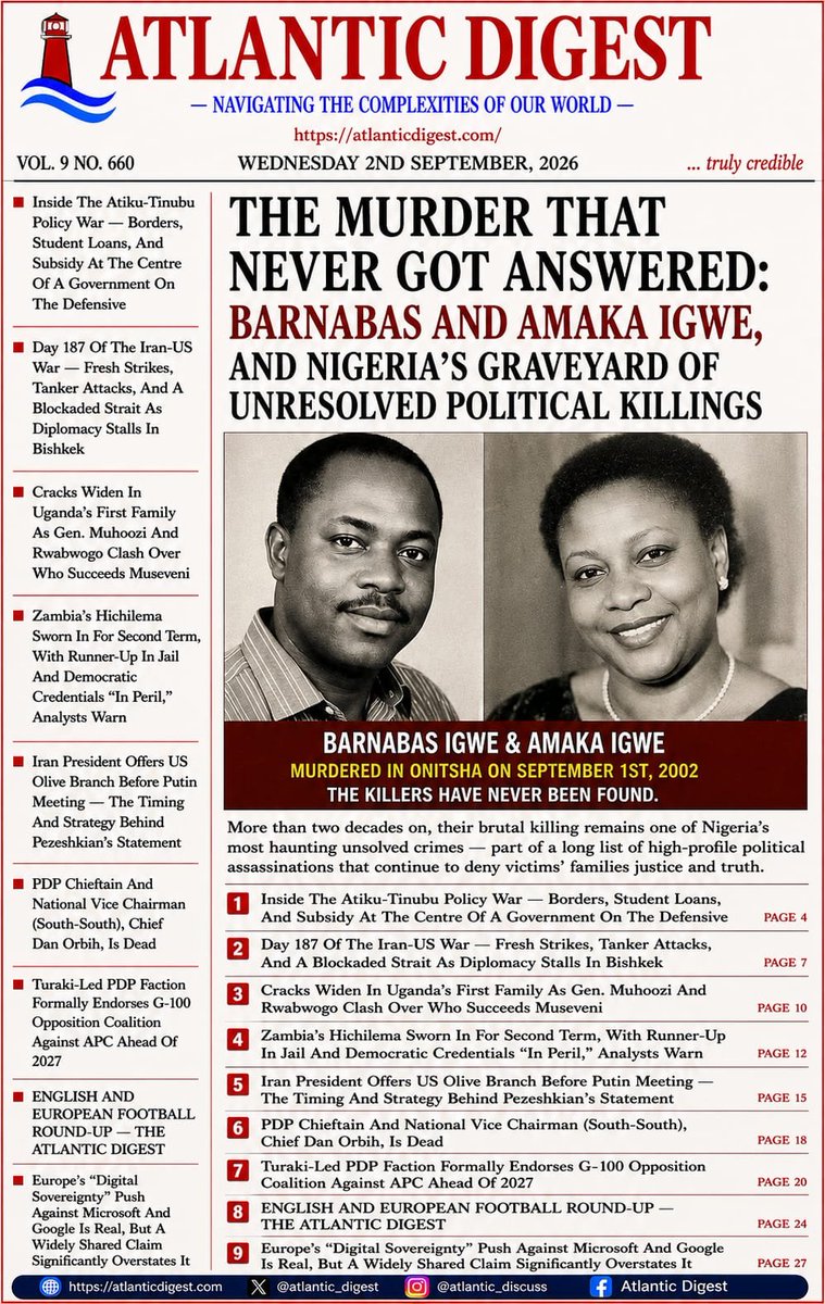 ChidiOdinkalu's tweet photo. Barnabas &amp; Amaka Igwe, the #DoubleMurder that never got answered in #Nigeria's graveyard of #UnresolvedMurders.

@NigBarAssoc @Globalrightsng @TapNitiative https://t.co/QidkRpFSZx