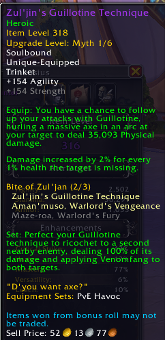 WhoracleWoW's tweet photo. Week 1 and Week 2 bonus rolls. The wife pressing bonus roll buff is real. Reject modernity, embrace tradition. Havoc. https://t.co/YagomFKz2c
