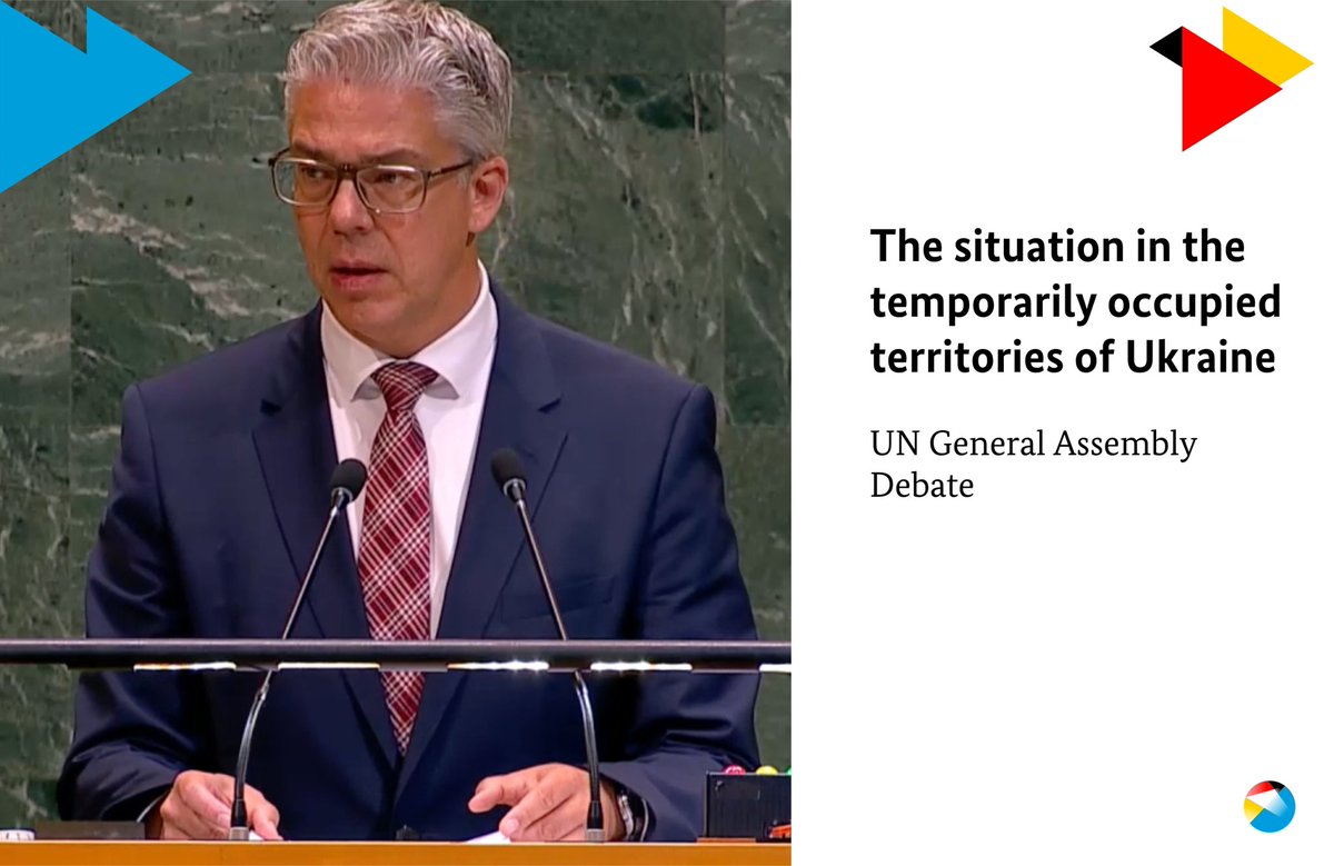 GermanyUN's tweet photo. Germany stands with #Ukraine. In Russia‘s ongoing war of aggression we have witnessed the most egregious atrocities. We are committed to pursue accountability for Russia‘s systematic and severe human rights violations in Ukraine. https://t.co/HiA8sdGtW1 https://t.co/QJ9TO6pyLg