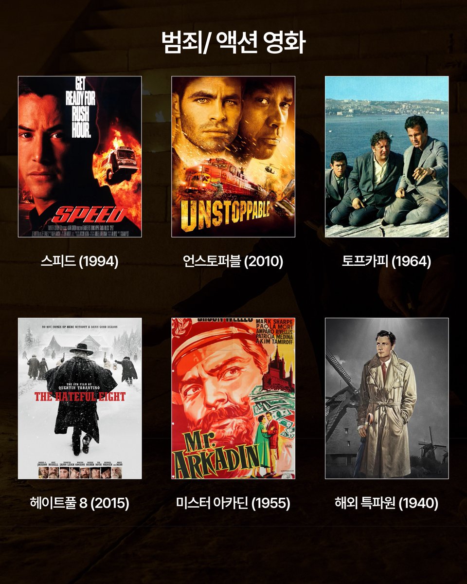 laterinfo_'s tweet photo. 크리스토퍼 놀란 최애 영화 모음 

[SF]
블레이드 러너 (1982)
2001 스페이스 오디세이 (1968)
메트로폴리스 (1927)
스타워즈 (1977)
미지와의 조우 (1977)
에이리언 (1979)

[범죄/액션]
히트 (1995)
베이비 드라이버 (2017)
슈퍼맨 (1978)
007 나를 사랑한 스파이 (1977)
텔라데가 나이트 (2006)
007 여왕폐하 대작전 (1969)
스피드 (1994)
언스토퍼블 (2010)
토프카피 (1964)
헤이트풀 8 (2015)
미스터 아카딘 (1955)
해외 특파원 (1940)

[전쟁]
씬 레드 라인 (1998)
라이언 일병 구하기 (1998)
알제리 전투 (1966)
서부 전선 이상 없다 (1930)
전장의 크리스마스 (1983)
아라비아의 로렌스 (1962)

[드라마]
탐욕 (1924)
애프터썬 (2022)
트�� 오브 라이프 (2011)
12인의 성난 사람들 (1957)

[애니메이션/실험/다큐]
머리빗 (1991)
악어의 거리 (1986)
코야니스카시 (1982)
포 올 맨카인드 (1989)

[로맨스]
패스트 라이브즈 (2023)
라라랜드 (2016)
선라이즈 (1927)
라이언의 딸 (1970)

[스릴러]
배드 타이밍 (1980)
힛쳐 (1986)
마부제 박사의 유언 (1933)
히트 (1984)

[시대극/역사]
글래디에이터 II (2024)
필사의 도전 (1983)
고질라 마이너스 원 (2023)
퍼스트 맨 (2018)
불의 전차 (1981)
