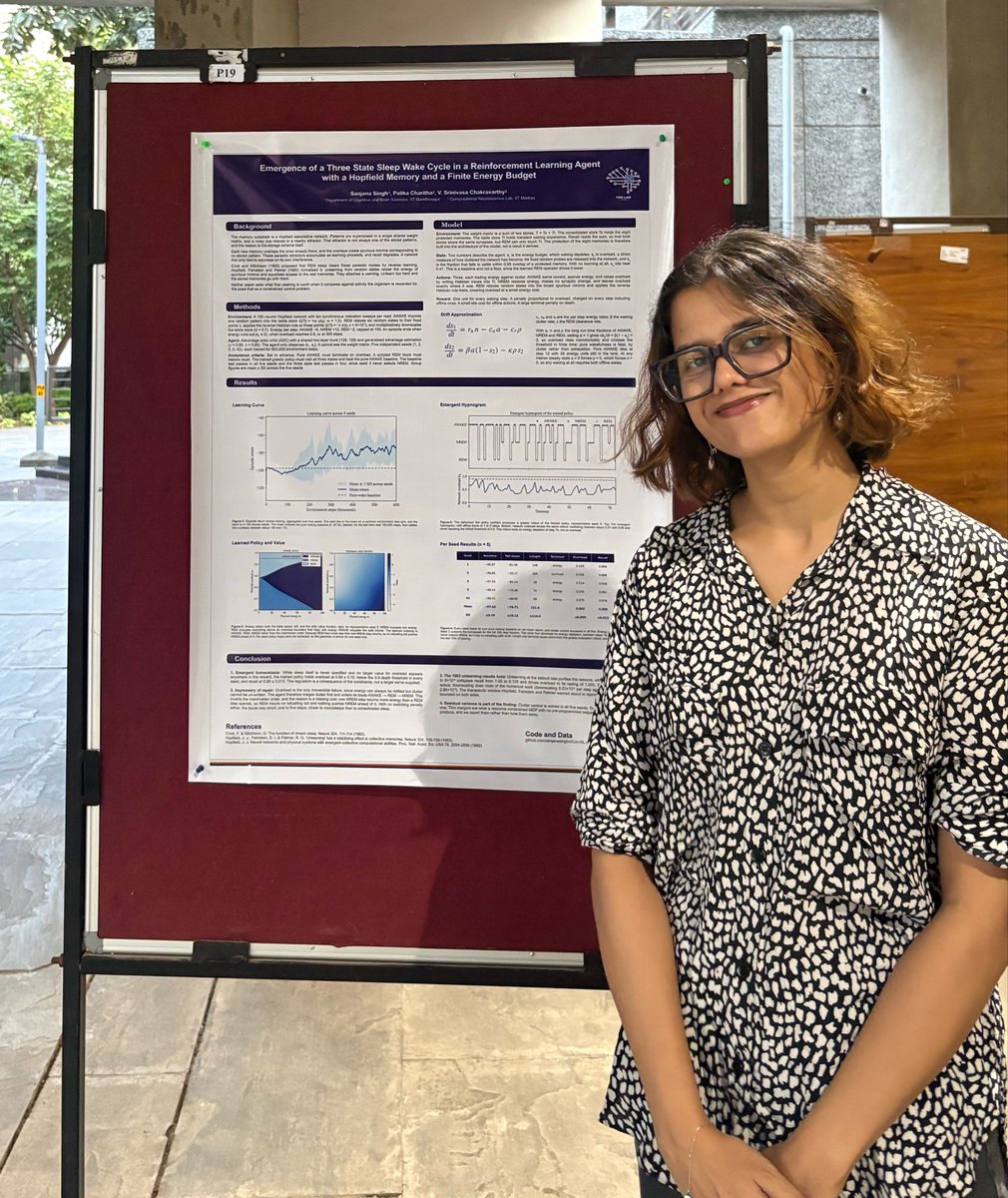 sanjanasinghx's tweet photo. My first poster presentation ever at @cogsiitgn !! 

Very grateful to have presented my work from @cnslabiitm &amp; to have gotten the opportunity to rigorously learn and work with Prof. V. Srinivasa Chakravarthy 🙌 https://t.co/Ba051z97kg