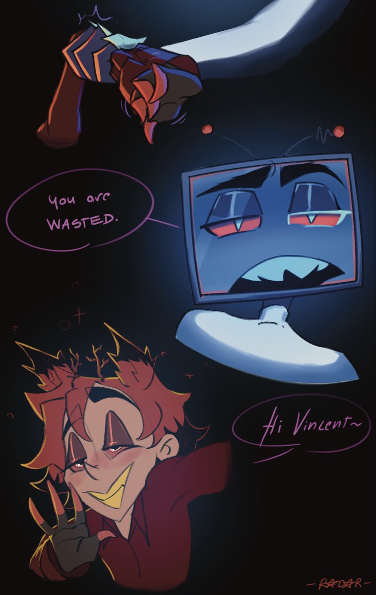 somatziam's tweet photo. “Goodbye Al” 
2/4(?) 

The suffering continues…
.
.
.
#radiostatic #murdermedia #voxal #vox #alastor #HazbinHotel #HazbinHotelfanart https://t.co/4aoHlOy1QA