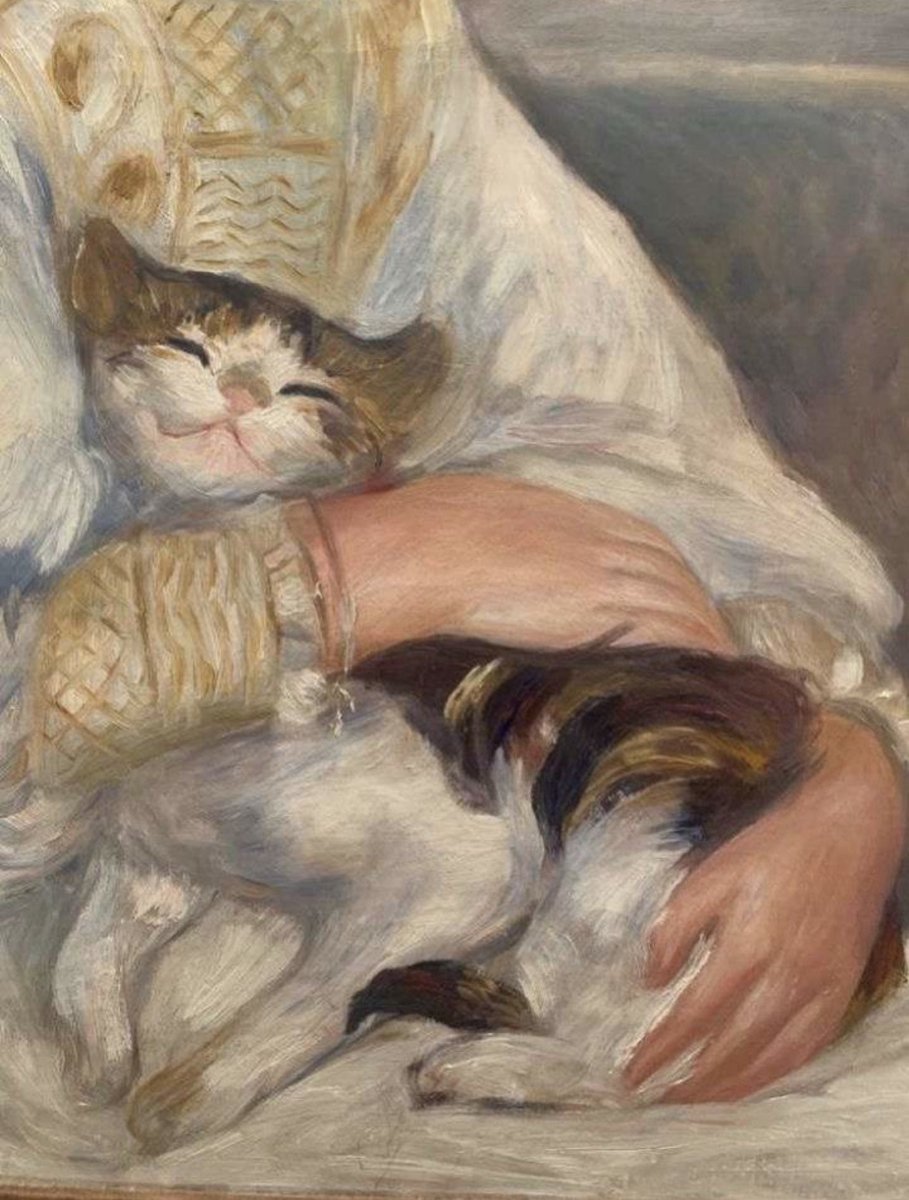 solisolsoli's tweet photo. The Cat with Julie Manet, 1887 — Pierre-Auguste Renoir https://t.co/nViJDVNRnf