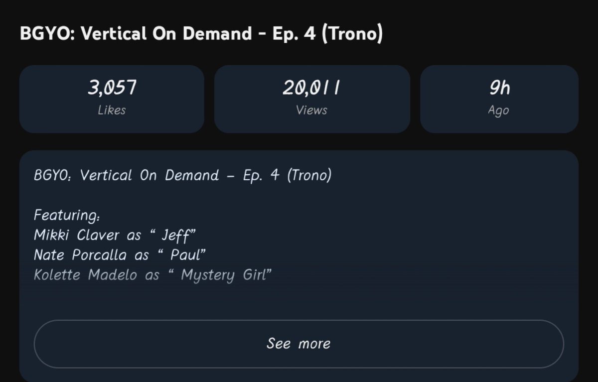 shamaysham's tweet photo. Good job tayong lahat! 20K views in 9 hours! More streams pa.

KOLETTE BGYO TRONO
MIKNATE AGAWANG TRONO
#KoletteMadelo
#BGYO #BGYO_VerticalOnDemand https://t.co/AzFkjGiNJG