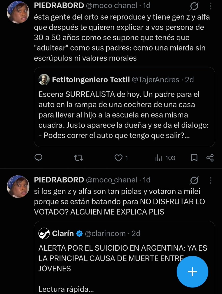 avichueIa's tweet photo. @moco_chanel @jeremias_rojo que hiperfijacion rara tenés con la gente joven no? hay un par de temitas que resolver ahí, no podés basar tu personalidad en ser un millenial resentido con la vida los emos ya murieron!!! https://t.co/yxaT0cSCua