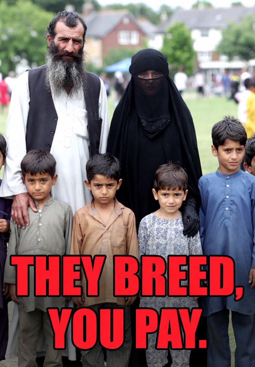 Mel2Gibson's tweet photo. Britain is £3 Trillion in debt.

£260M per day.

£120 billion per year just on interest.

Muslims with 5-10 kids get benefits per child. And some have 2-3 wives who claim.

They don’t work. They breed. You pay.

The only way to fix the debt crisis....... https://t.co/RwfVMJ35EO