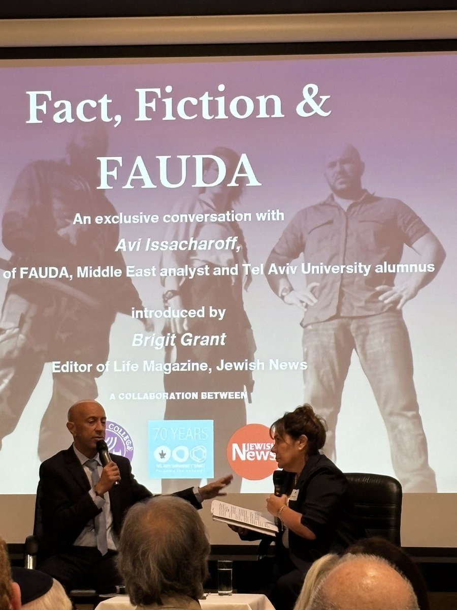 nicolelampert's tweet photo. The brilliant Fauda co-creator and writer @issacharoff on Mark Ruffalo and antizionists at an event tonight in aid of the Tel Aviv University Trust:

‘Mark Ruffalo, saying genocide, genocide. You know that there's a kind of people that are ignorant. There are some people that are stupid. He is a rare combination of those two.
Sorry to say that. Do you understand what that means, genocide? Do you, as a lead actor, understand that when Israel allows every day 600 trucks of food and supply to go into Gaza, they are not intending or planning to kill the people of Palestine?
Do you understand? 
If more people were born during the war in Gaza than died, then no one was trying to eliminate those people, and the only ones that were trying to commit genocide were the Hamas people.
What is about this guy and many other people don't get it? Even some Jewish people don't get it. Why? Because it's kind of cool and nice to come on stage and say ‘fuck this’ and ‘fuck Israel’. 
I believe some day something way bigger will happen to make them understand reality better and won't surrender to all kinds of slogans and cliches and lies that are being spread.’