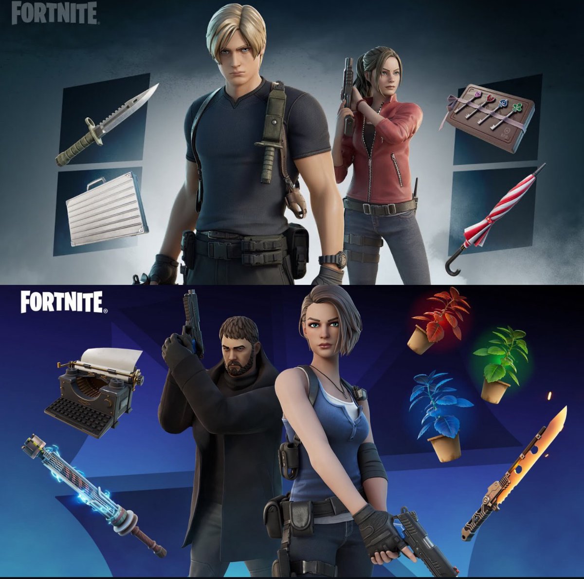 St4rszzvirus's tweet photo. Day 14 of asking for the Resident Evil skins to return this season. #BringBackResidentEvilSkinsToTheItemShop
#ResidentEvilforOverride
@CapcomUSA_ @capcom_official @RE_Games @BIO_OFFICIAL @REBHPortal  @TimSweeneyEpic @Fortnite @FortniteStatus @EpicGhosty @HYPEX https://t.co/RJ5HmS2kLi