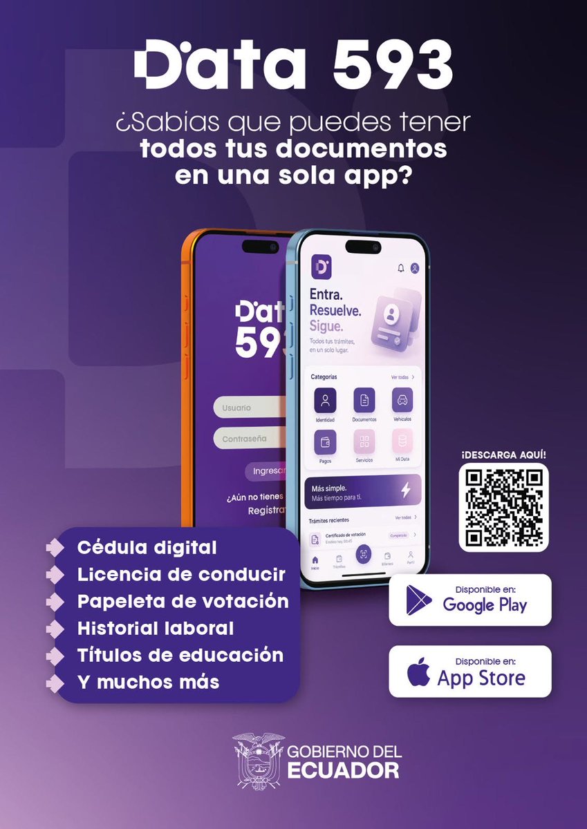 pdelojai018's tweet photo. 📷Ecuador avanza en su #TransformaciónDigital📷
La nueva plataforma #DATA593 ha sido diseñada para simplificar la vida de los ecuatorianos. 
#HacemosQueLasCosasPasen
https://t.co/Z6FlImX6VX https://t.co/q4R0Klb8Rj