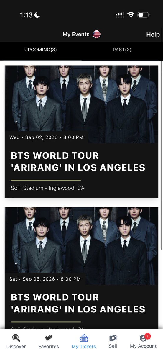 meyerbarbb's tweet photo. This is really last minute but does anyone want 4 tickets for BTS in LOS ANGELES ?

D2, D3 &amp; D4  i wanted to exchange it but the agents were taking forever to respond so i just bought a closer seats

It was $249 (presale price, insane ik) im open to offers Ticketmaster transfer! https://t.co/i9z63FLBOM