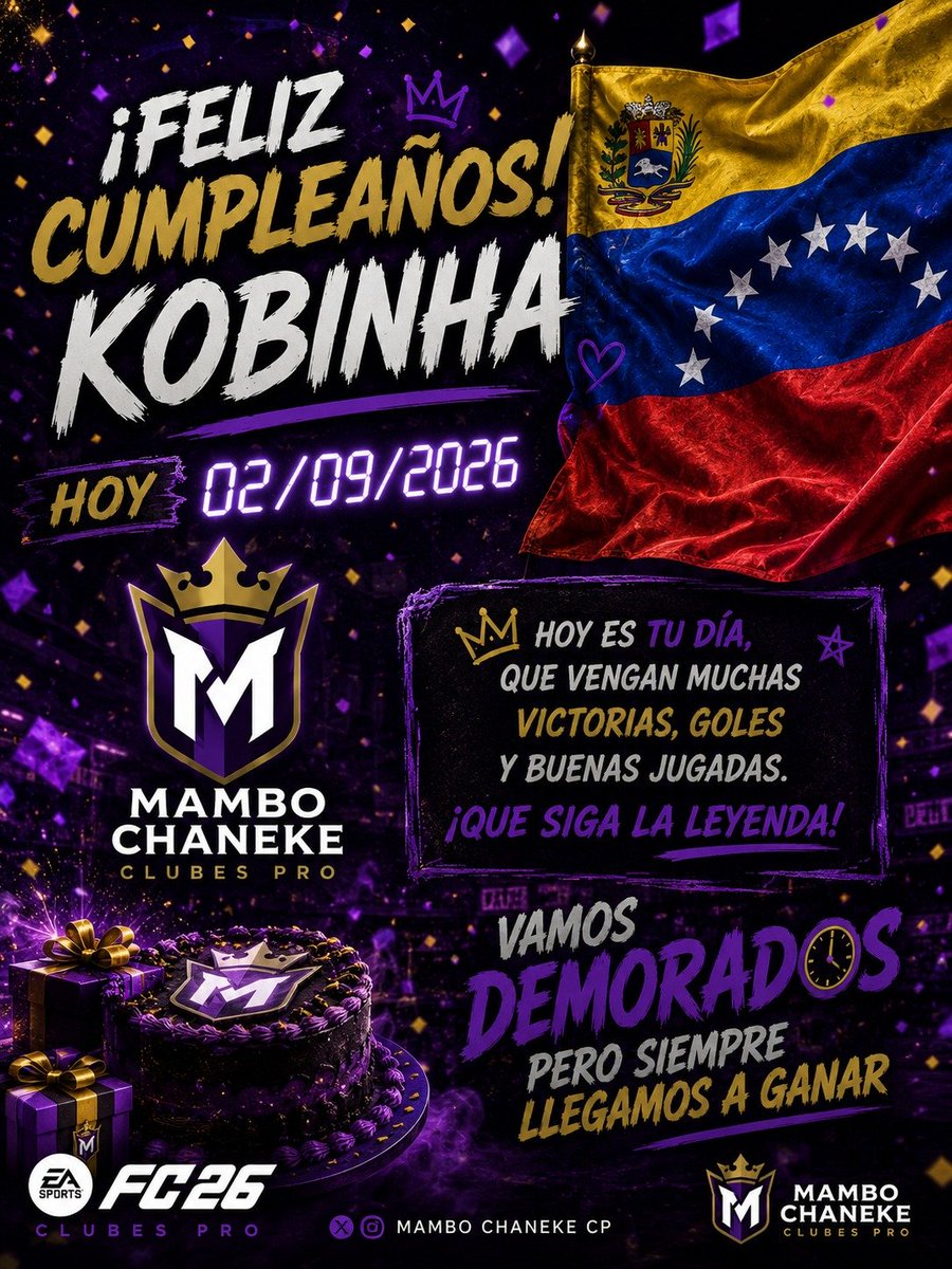 mambochaneke's tweet photo. Hoy día celebramos el cumpleaños de nuestra medio/delantera @kobatarigames le deseamos un feliz cumpleaños por parte de todo el equipo del Mambo Chaneke. 💜 https://t.co/Pb3Fjd1nFG