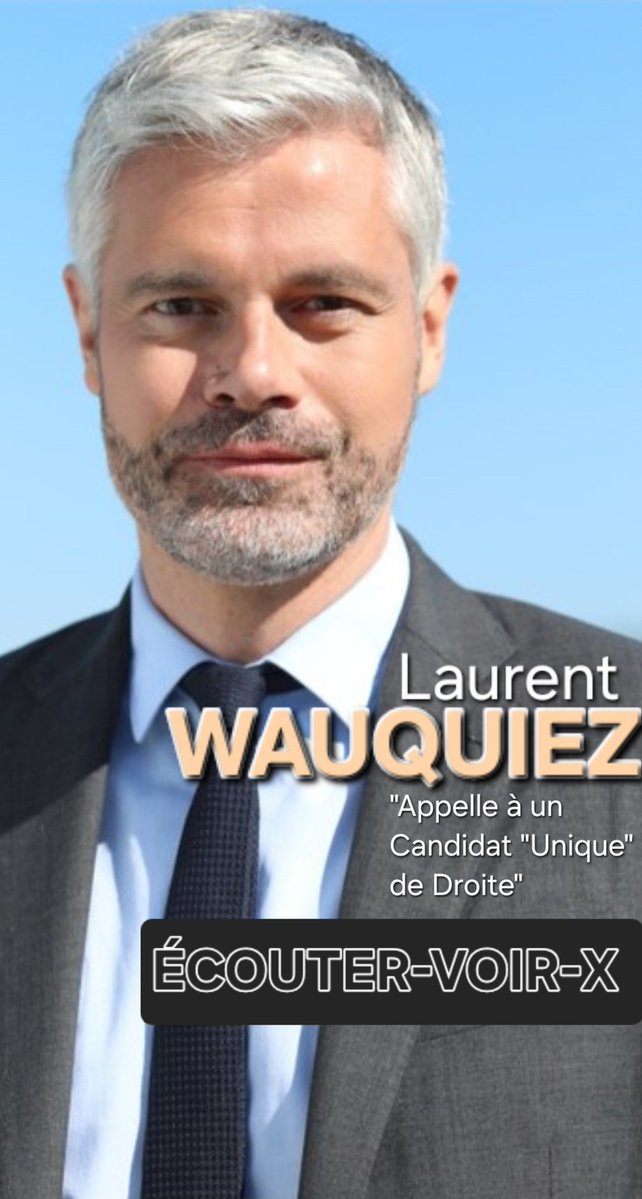 JeanFritzV2oi's tweet photo. TOUSTES PRODUCTION 
POLITIQUE@ 

Laurent WAUQUIEZ, Député français et Président du groupe "Droite Républicaine à l'Assemblée  Nationale" appelle à un candidat "unique de Droite" pour la présidentielle 2027.

Des repas "luxueux" que du scandale (Laurent WAUQUIEZ)

ÉCOUTER-VOIR-X https://t.co/Cya0Osbq8y