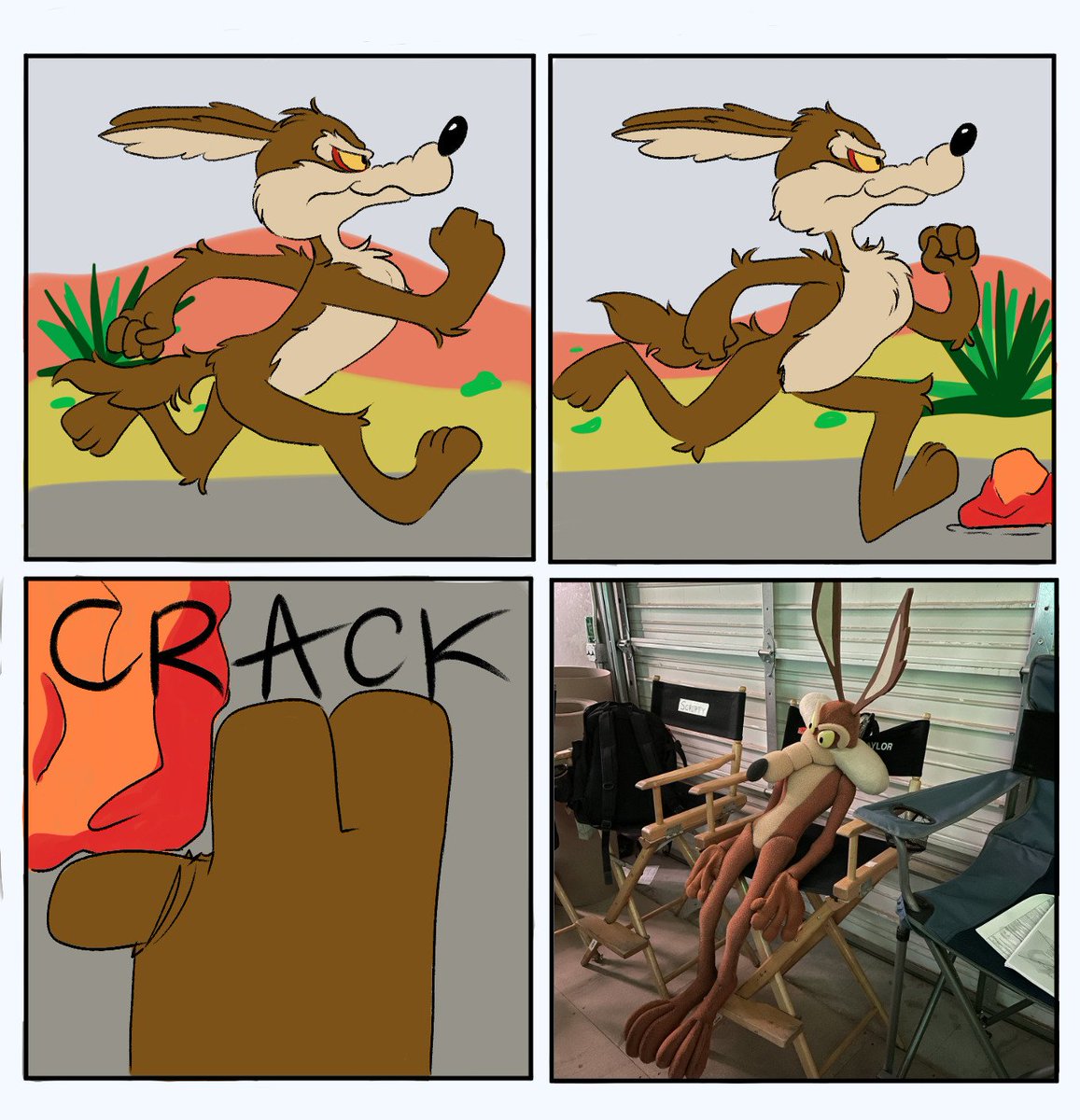asperasparagus's tweet photo. He freaking died.
#coyotevsacme #wileecoyote https://t.co/meRWRIzrAt