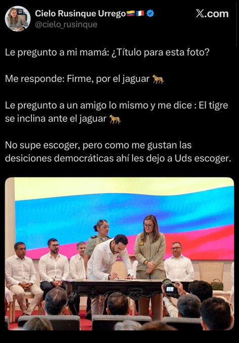 ghitis's tweet photo. La señora Rusinque deja claro que NO será garante de imparcialidad. Pese a que hoy es magistrada del CNE, sigue siendo una activista de la izquierda más radical. Es una vergüenza. @cielo_rusinque https://t.co/C1Fomo874q