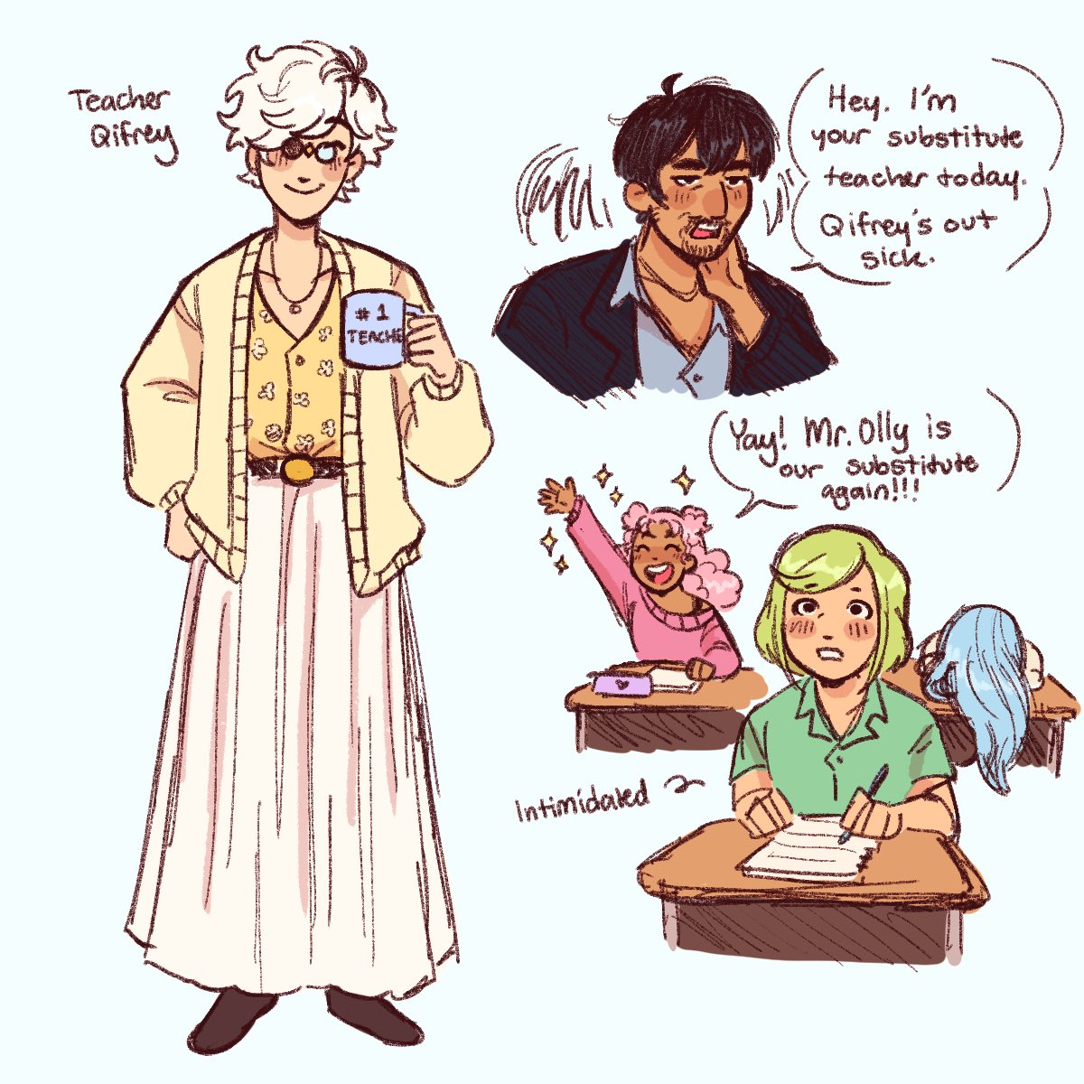 joecherris's tweet photo. modern au… maybe when i go back to volunteering at kids art classes i can do more w the inspiration https://t.co/jILQxZd6Bb
