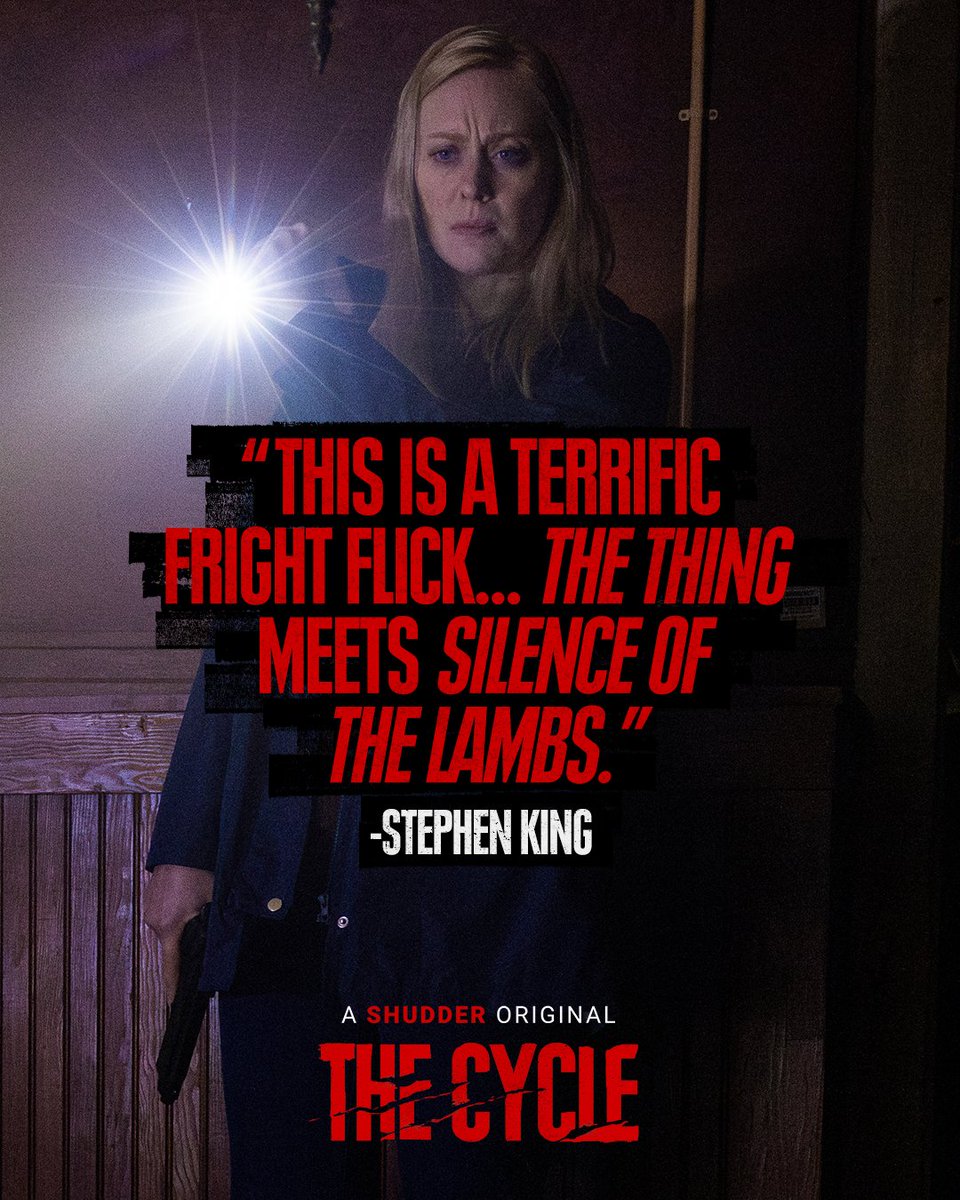 Shudder's tweet photo. Don't take our word for it. The King of Horror has spoken. 👑

Don't miss THE CYCLE, premiering October 23 on Shudder. https://t.co/Al7iLHF3sX