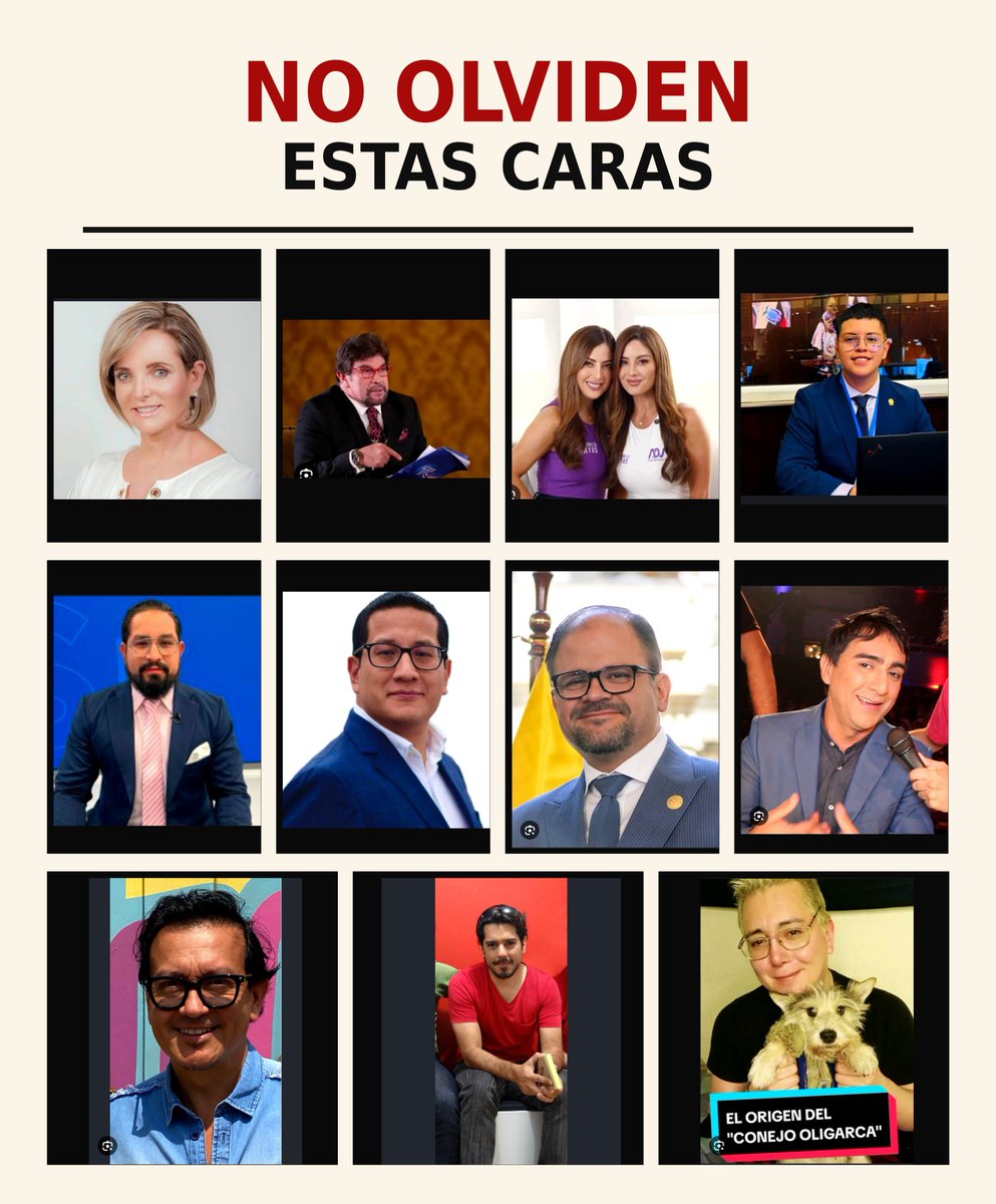 bryanslc4's tweet photo. Cuando pasen los años, nunca olviden los rostros de los traidores que apoyaron al peor Gobierno de la historia del Ecuador, malnacidos que se llenaron los bolsillos a costa de miles de muertes, que aplaudían a un payaso títere de EEUU https://t.co/0ghm3Fn3BK