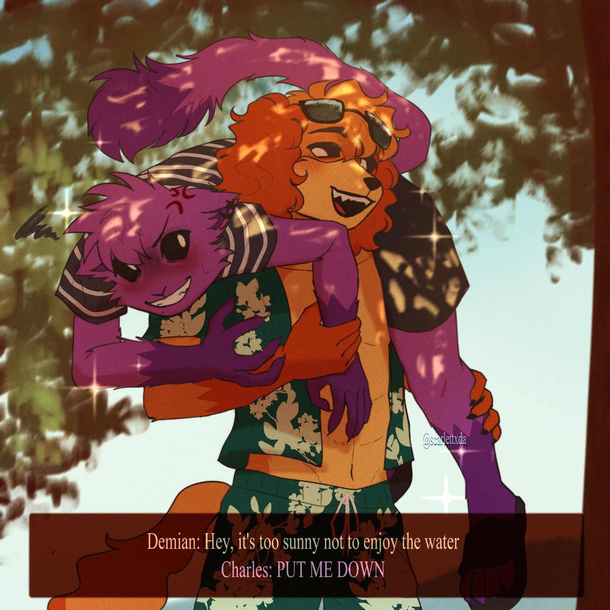 scarlettxda's tweet photo. 🎵Cuando calienta el sol🎵✨🌻☀️

Summer drawing before summer ends ooop
#Dogday #Catnap 
#SliceofCritters #Daynap #SmilingCrittersAU https://t.co/zxBPxzdkG4