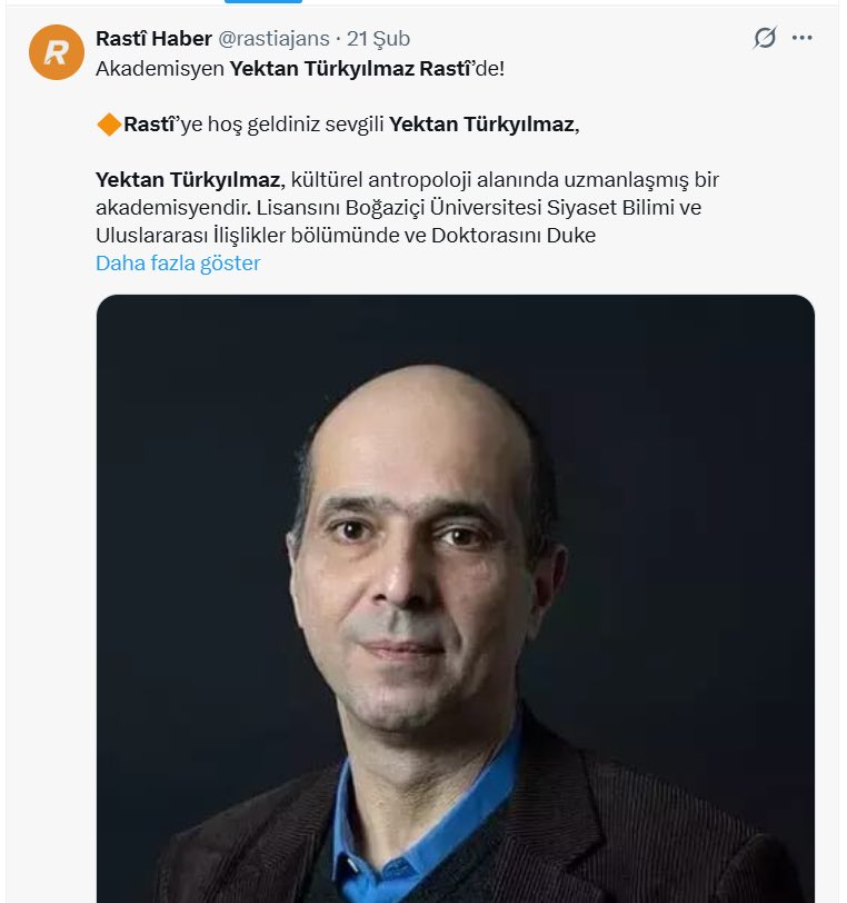 rohattkaplan's tweet photo. Hareket'e yönelik karşıtlığın başını çeken ve Kürt aydını olarak parlatılmaya çalışılan Yektan Türkyılmaz'ın Kürtlükle ilgisi hiç olmadı. Hiçbir zaman! 

Birden bire makas değiştirerek Hareket düşmanlığının bir militanı haline getirilen Yektan, her FETÖ'cü gibi kendini gizleyerek provakatörlük peşindedir. Yaptığı tüm yayınlar, tüm mesaisi Hareket düşmanı bir Kürtlük inşa etmektir. Bariz bir FETÖ projesidir!