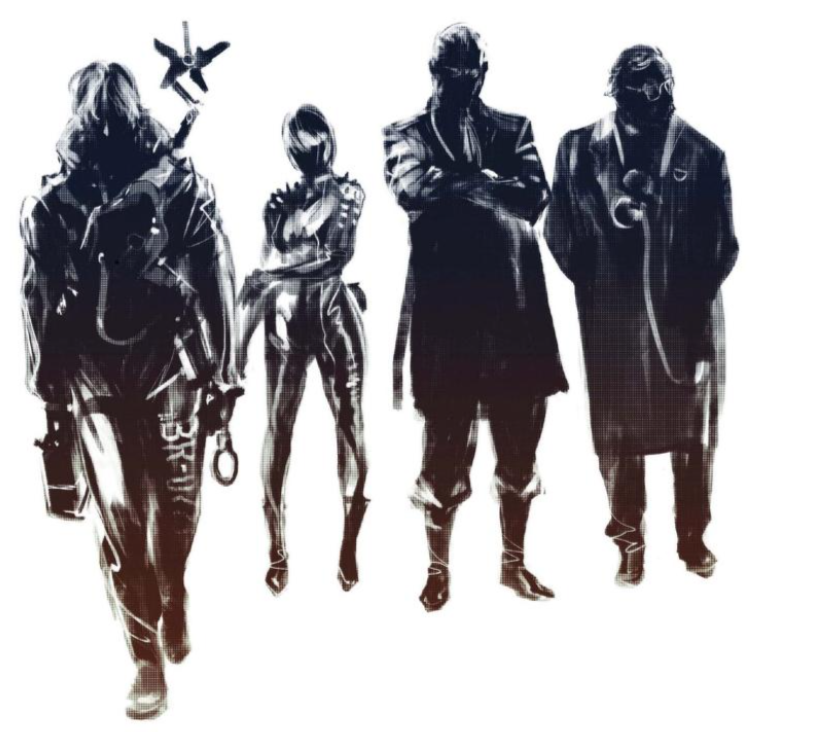 ShinkawaArt's tweet photo. art of Sam and the supporting cast of Death Stranding (2019). https://t.co/JrK2Ut2C37