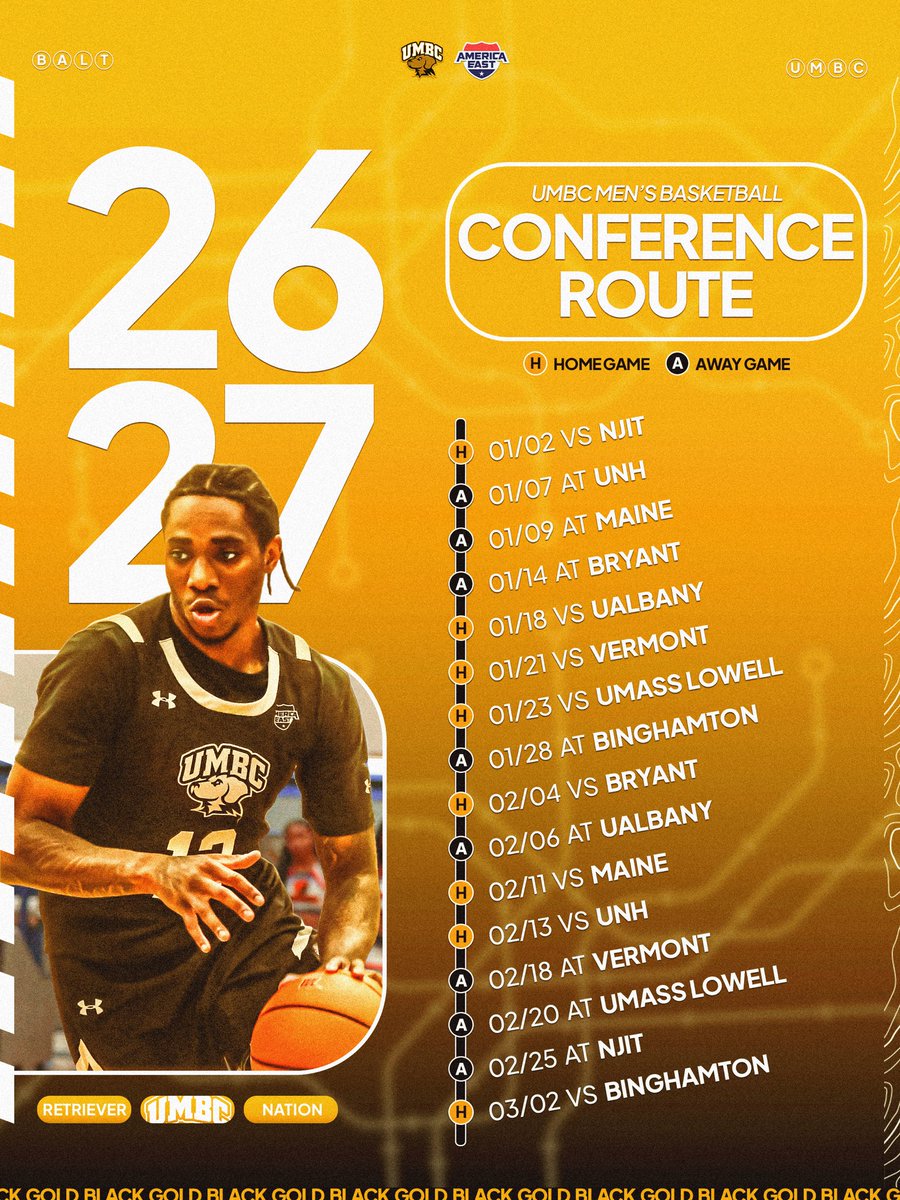 UMBC_MBB's tweet photo. Got our GPS set to the season route😎

We are now 2 MONTHS AWAY from the 26-27 PATH ⚠️🐶

#RetrieverNation we need you ALL YEAR!! 💪 https://t.co/MZvHwQdJRd