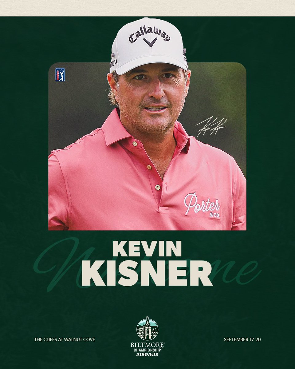 BiltmoreChamp's tweet photo. One of golf's biggest personalities is coming to Asheville!

@K_Kisner will be competing in the Biltmore Championship at The Cliffs at Walnut Cove, September 17-20.

Get your tickets now! https://t.co/xGIOFRDL7g https://t.co/7vsBINOBQ0