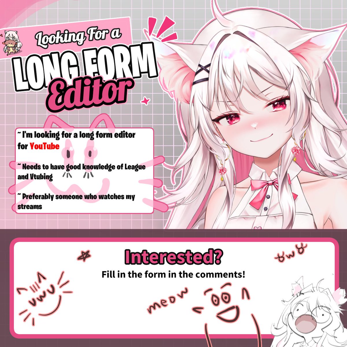 bluwunk's tweet photo. HELOUR :3

I'm looking for an 3D1T0R please mine is so malnourished and stuff i don't know why D:

I do require a 1 minute edit of my content to be submitted 💩

pls fill in the form below if you are interested :D https://t.co/khJdzm8WPM