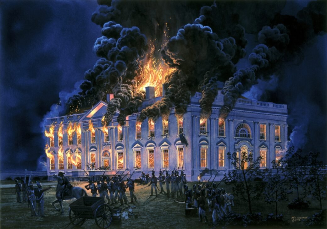 mmdr9118's tweet photo. @brianlilley Just show them this... burning down their White House in 1814, and tell them that if they're not careful... https://t.co/6s2M3NNWda