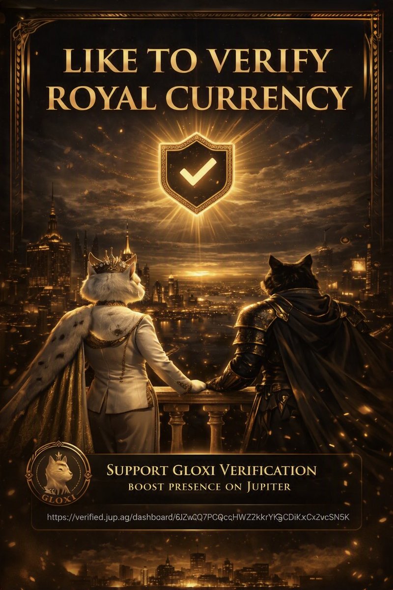 GlossiCat7's tweet photo. GLOXI is now live on Jupiter VRFD.
If you stand with the kingdom, hit the link and drop a like to strengthen our verification signal.
Every holder who moves the needle pushes the throne forward.

Verification Link:
https://t.co/irMKcIW2ZU https://t.co/jtIllB5TH9