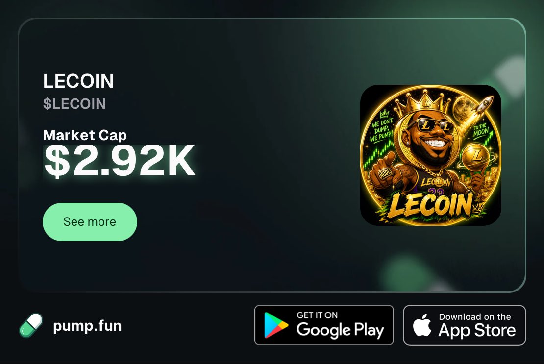 Lecoinn26's tweet photo. 👑 FIRST HOURS OF $LECOIN
The kingdom is officially open.

Early holders check in below 🏀👇

Official CA is pinned.
#LECOIN #Solana #memecoin 

https://t.co/8rttVk3kA2

OFFICIAL CA :
EismFWtem1y2mgiqdQaNEzHW3zebXcsQoZZ3aigppump https://t.co/ipHwQYhcC6
