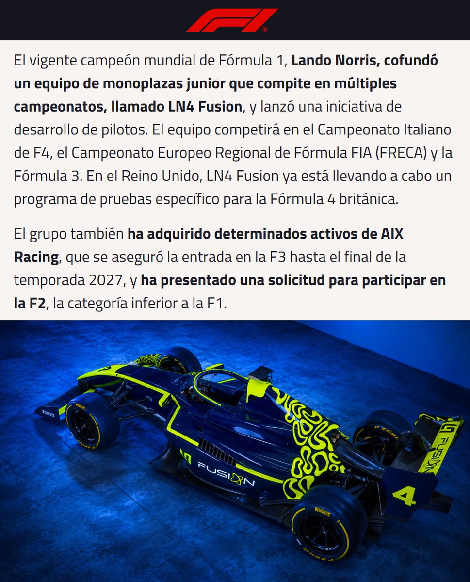 porquetendencia's tweet photo. "Lando Norris":
Por el anuncio de LN4 Fusion https://t.co/cXePyH43WA