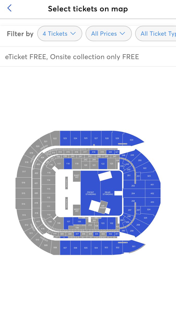 YaserRollins3's tweet photo. This is the stadium map. There are more than 20,000 seats blocked off behind the stage, and the stadium has a capacity of 60,000. That means roughly 38,000 tickets have been sold in a country with a population of 70 million.

Literally a flop 😨😨 https://t.co/pM2BrxYrXl