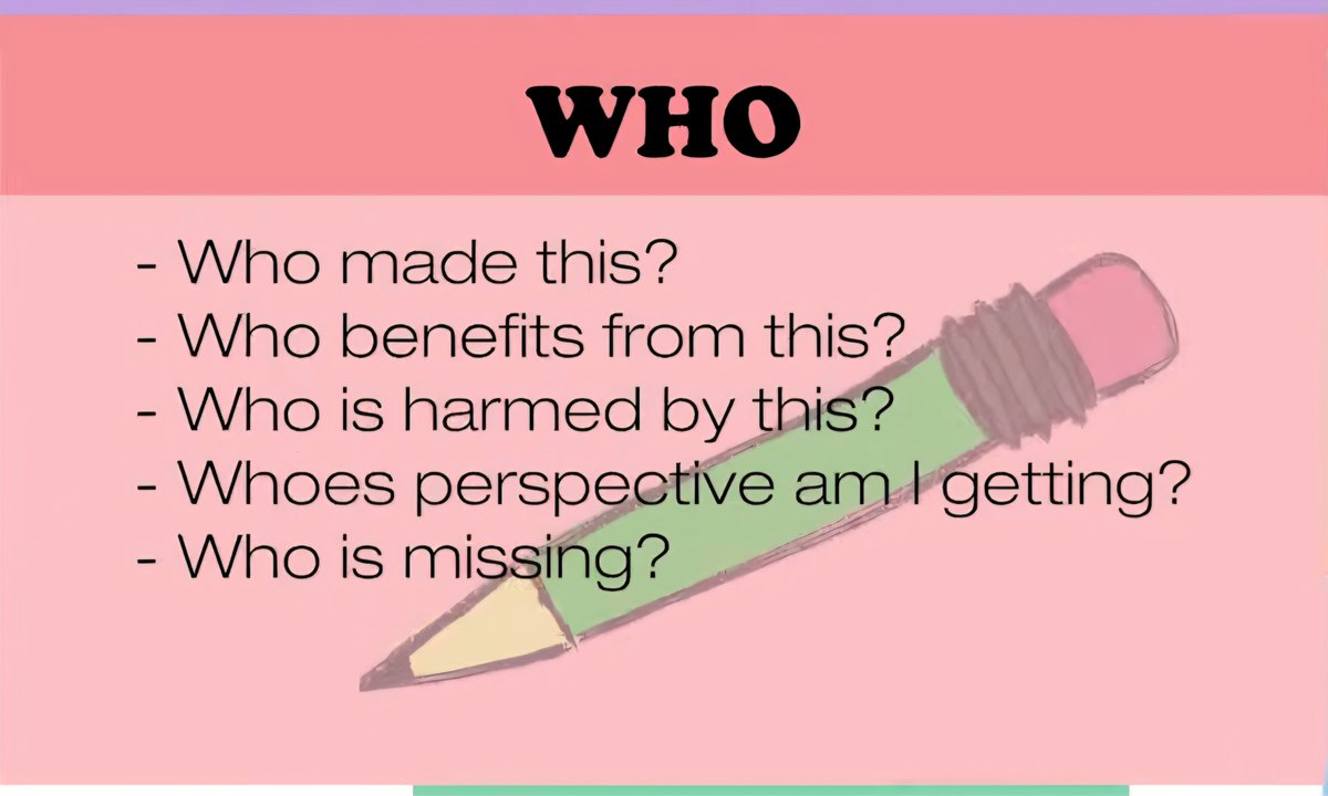 Ann0075's tweet photo. 5 W's of Literacy 
Once upon a time everyone learned this in elementary school because knowing context illuminates the narratives we're given...

Resource:

https://t.co/WU0qiJMhUf https://t.co/JYD0WXmX9G